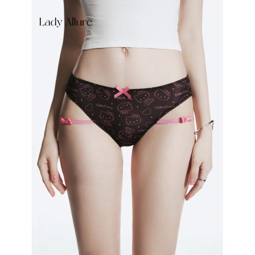 「LA」Kiki·A妹 | MIMI系列*動漫貓咪印花蝴蝶結絲滑女俏皮內褲