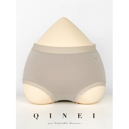 QINEI七內 80支莫代爾內褲女薄款夏裸感透氣膚色大碼包臀三角褲