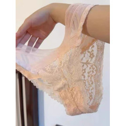 寶石藍色好高級娬媚！交叉V形蕾絲女士內褲~法式純欲~逐漸淪陷了~