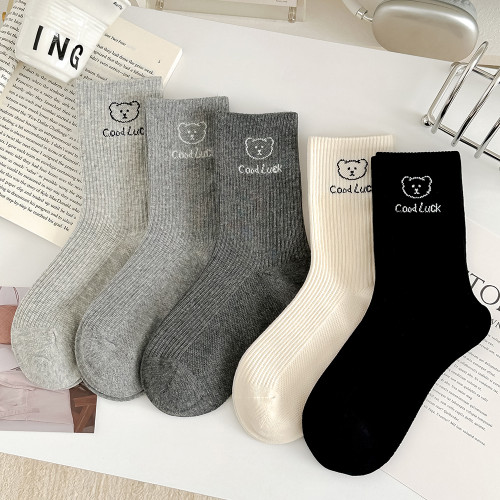 無骨格雷系小熊襪子女中筒襪秋冬純棉長襪韓版ins潮春秋運動高幫 無骨格雷系小熊襪子女中筒襪秋冬純棉長襪韓版ins潮春秋運動高幫