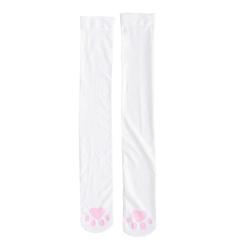 七了個三可愛腳底貓爪印花過膝襪天鵞絨大腿襪長筒襪甜系軟萌筒襪 七了個三可愛腳底貓爪印花過膝襪天鵞絨大腿襪長筒襪甜系軟萌筒襪