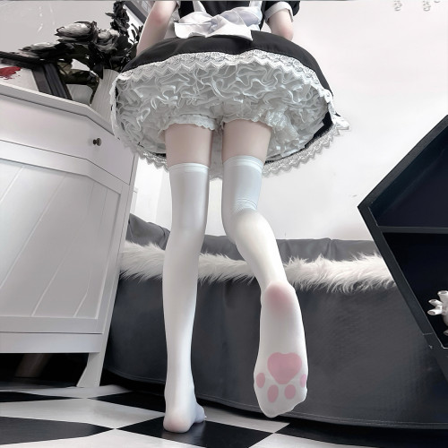 七了個三可愛腳底貓爪印花過膝襪天鵞絨大腿襪長筒襪甜系軟萌筒襪 七了個三可愛腳底貓爪印花過膝襪天鵞絨大腿襪長筒襪甜系軟萌筒襪