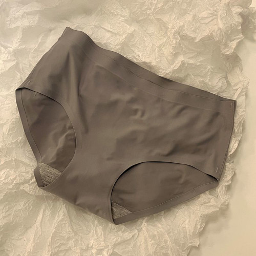 冰絲內褲女無痕透氣女士少女生中腰涼感夏季薄款胖mm大碼三角短褲