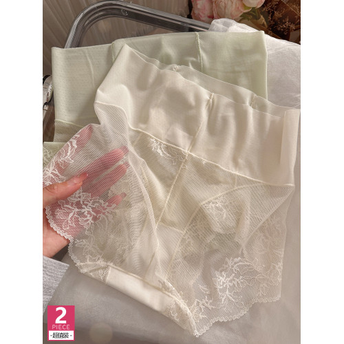 青澁甜妹~高腰收腹蕾絲性感勾人三角褲大碼內褲女短褲2025新夏薄 青澁甜妹~高腰收腹蕾絲性感勾人三角褲大碼內褲女短褲2025新夏薄