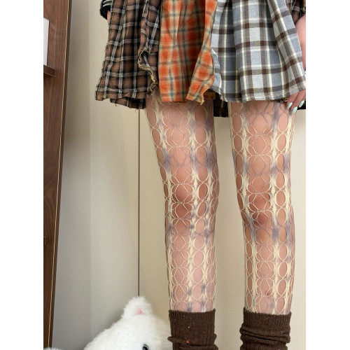 BON 自製輕亞澁穀辣妹紥染網襪小衆不規則漸變印花個性亞比絲襪女 BON 自製輕亞澁穀辣妹紥染網襪小衆不規則漸變印花個性亞比絲襪女