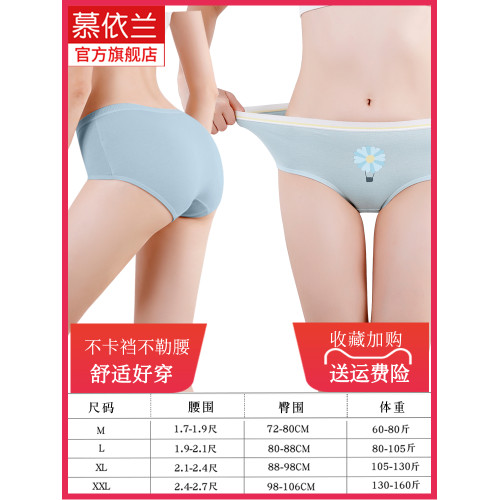 內褲女士全棉純棉抗菌襠中腰女式短褲大碼無痕少女三角褲女生純欲