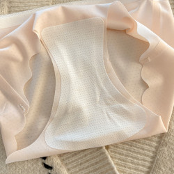 女童10A級少女內褲冰絲裸感透氣桑蠶絲抑菌加長底襠輕薄三角底褲