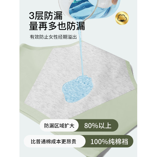 貓人冰絲生理內褲女士月經期防側漏純棉襠中高腰例假姨媽專用內褲 貓人冰絲生理內褲女士月經期防側漏純棉襠中高腰例假姨媽專用內褲