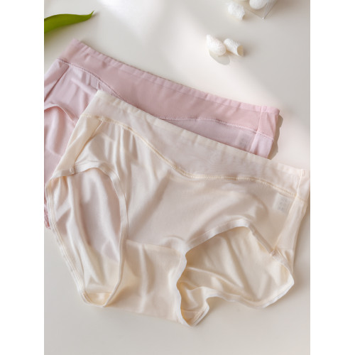 芬寫100%真絲桑蠶絲內褲女中腰無痕透氣抑菌雙層襠網紗拼接三角褲 芬寫100%真絲桑蠶絲內褲女中腰無痕透氣抑菌雙層襠網紗拼接三角褲