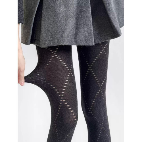 美式復古菱形格打底襪鏤空顯瘦美腿高彈力時髦小衆外穿黑灰連褲襪 美式復古菱形格打底襪鏤空顯瘦美腿高彈力時髦小衆外穿黑灰連褲襪