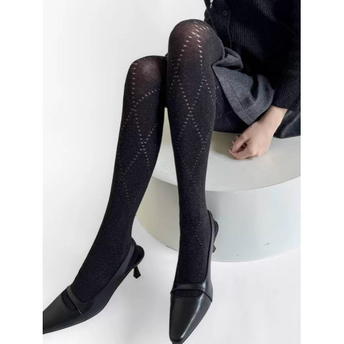 美式復古菱形格打底襪鏤空顯瘦美腿高彈力時髦小衆外穿黑灰連褲襪 美式復古菱形格打底襪鏤空顯瘦美腿高彈力時髦小衆外穿黑灰連褲襪