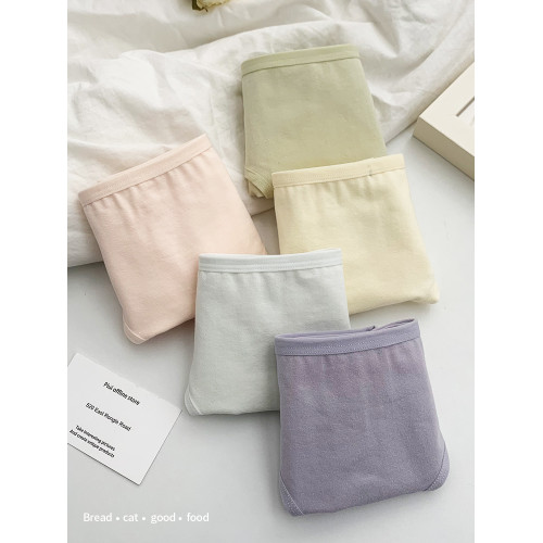 健丹鳥內褲女士純棉抗菌襠純色簡約中腰甜美少女夏季新款三角短褲 健丹鳥內褲女士純棉抗菌襠純色簡約中腰甜美少女夏季新款三角短褲