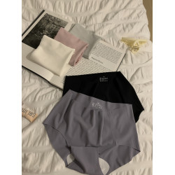 冰絲無痕內褲女士健身夏薄款抗菌短褲純棉襠中腰透氣褲衩三角褲頭