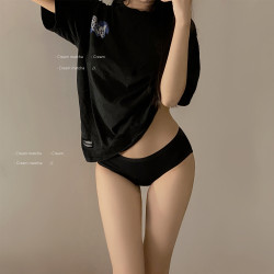 4條無痕內褲女純棉抗菌全棉女生中低腰提臀簡約色系女士三角褲頭