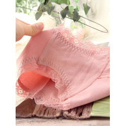 4條全棉中腰內褲純棉包臀蕾絲無痕小平角女生少女士三角短褲頭