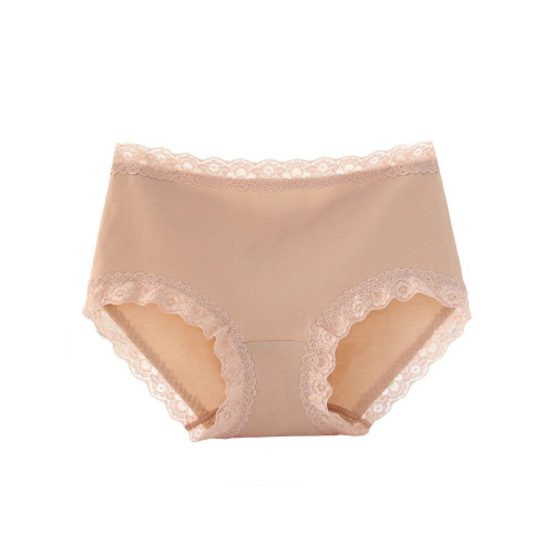 4條全棉中腰內褲純棉包臀蕾絲無痕小平角女生少女士三角短褲頭