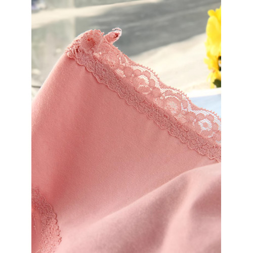 4條全棉中腰內褲純棉包臀蕾絲無痕小平角女生少女士三角短褲頭