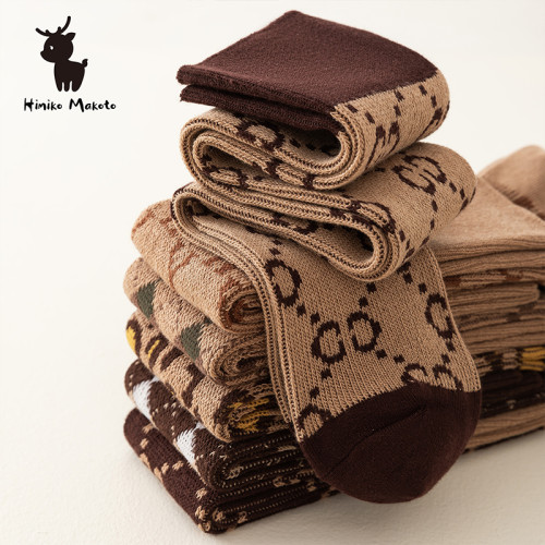 ins風網紅雙針小腿襪韓版菱格高筒襪字母及膝襪英倫襪子女潮秋冬 ins風網紅雙針小腿襪韓版菱格高筒襪字母及膝襪英倫襪子女潮秋冬