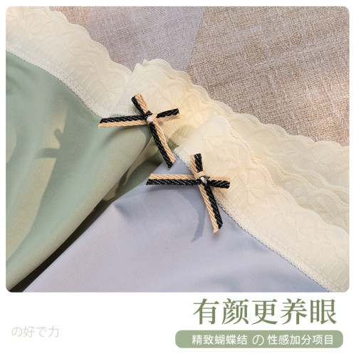 大碼內褲女無痕透氣日系少女胖mm200斤純棉襠抗菌蕾絲中腰短褲頭 大碼內褲女無痕透氣日系少女胖mm200斤純棉襠抗菌蕾絲中腰短褲頭