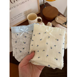 純欲內褲女士7A抑菌純棉加長襠碎花中腰無痕A類嬰兒棉女生三角褲