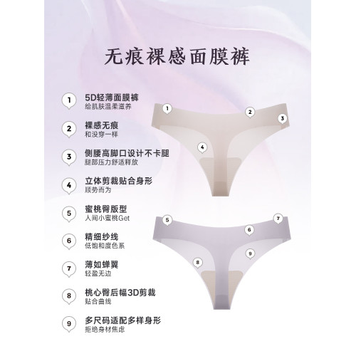 歐美新款裸感冰絲面膜女士無痕性感透明透氣瑜珈健身運動丁字褲T 歐美新款裸感冰絲面膜女士無痕性感透明透氣瑜珈健身運動丁字褲T