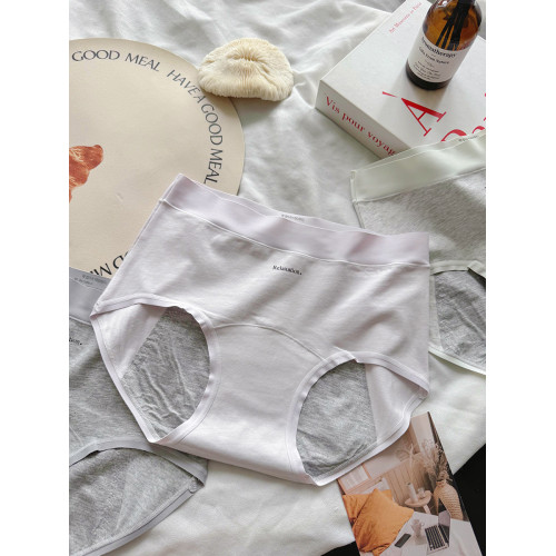 裸感生理褲加長加寬防側漏純棉內褲女無痕精梳棉中腰包臀三角褲 裸感生理褲加長加寬防側漏純棉內褲女無痕精梳棉中腰包臀三角褲