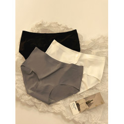 無痕冰絲內褲女士純棉全棉襠抗菌中腰少女生新款簡約夏季薄款短褲