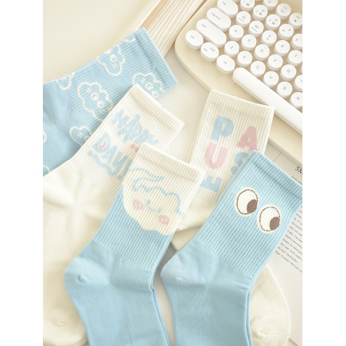 襪子女秋冬中筒襪純棉學院風長襪韓版卡通ins潮春秋高筒運動外穿 襪子女秋冬中筒襪純棉學院風長襪韓版卡通ins潮春秋高筒運動外穿