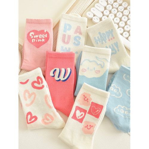 襪子女秋冬中筒襪純棉學院風長襪韓版卡通ins潮春秋高筒運動外穿 襪子女秋冬中筒襪純棉學院風長襪韓版卡通ins潮春秋高筒運動外穿