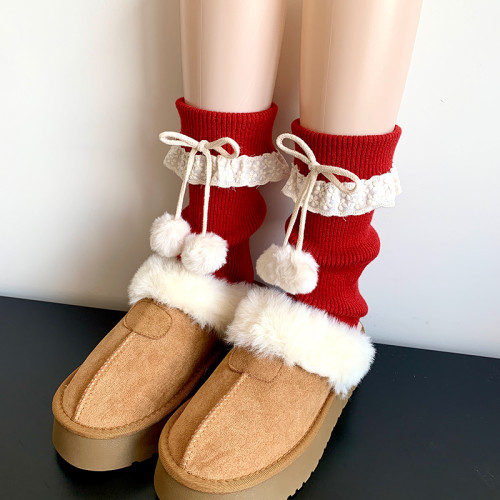 jk白色蕾絲花邊堆堆襪女中筒日系甜美毛球小腿套秋冬季雪地靴襪套 jk白色蕾絲花邊堆堆襪女中筒日系甜美毛球小腿套秋冬季雪地靴襪套