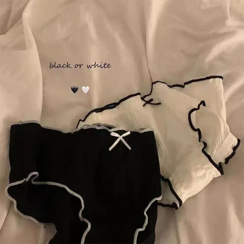 日本MUIl女士純棉全棉抑菌襠女生純欲性感新款中低腰少女黑色內褲 日本MUIl女士純棉全棉抑菌襠女生純欲性感新款中低腰少女黑色內褲