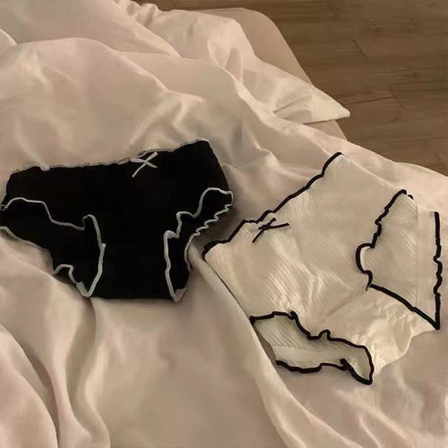 日本MUIl女士純棉全棉抑菌襠女生純欲性感新款中低腰少女黑色內褲 日本MUIl女士純棉全棉抑菌襠女生純欲性感新款中低腰少女黑色內褲