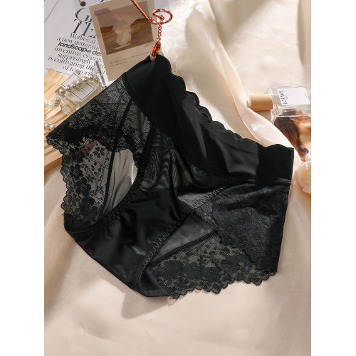 黑色蕾絲內褲女士無痕性感新款2025夏季新款時尚爆款提臀中高腰 黑色蕾絲內褲女士無痕性感新款2025夏季新款時尚爆款提臀中高腰