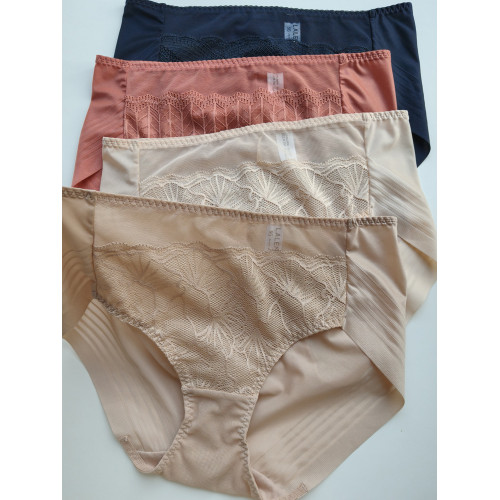 出口韓國原單女士內褲中腰性感無痕包臀純色柔軟蕾絲三角褲頭