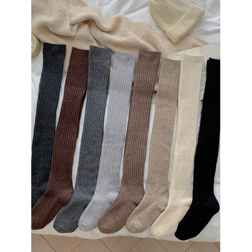 長筒大腿襪子女秋冬季加厚保暖配靴子高筒襪黑色過膝羊毛小腿襪 長筒大腿襪子女秋冬季加厚保暖配靴子高筒襪黑色過膝羊毛小腿襪