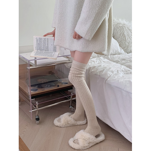 長筒大腿襪子女秋冬季加厚保暖配靴子高筒襪黑色過膝羊毛小腿襪 長筒大腿襪子女秋冬季加厚保暖配靴子高筒襪黑色過膝羊毛小腿襪