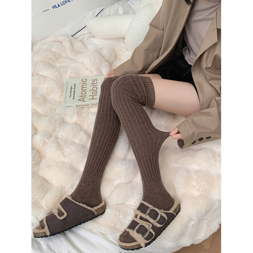 長筒大腿襪子女秋冬季加厚保暖配靴子高筒襪黑色過膝羊毛小腿襪 長筒大腿襪子女秋冬季加厚保暖配靴子高筒襪黑色過膝羊毛小腿襪