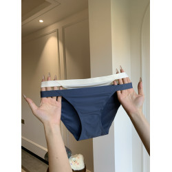 pink sweet冰絲無痕少女內褲輕薄裸感透氣運動細帶三角褲純棉襠