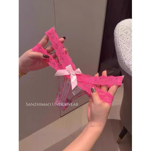 蕾絲好看得要命!玫粉冰透感~純欲蕾絲邊性感內褲女~低腰交叉蕾絲 蕾絲好看得要命!玫粉冰透感~純欲蕾絲邊性感內褲女~低腰交叉蕾絲