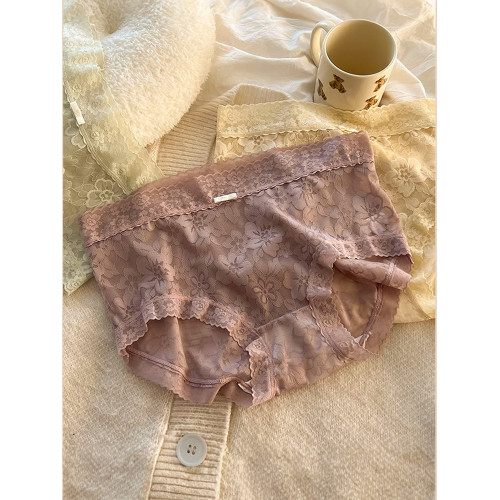 新款內褲女士純欲性感網紗蕾絲舒適中腰桑蠶絲透氣襠少女三角褲夏 新款內褲女士純欲性感網紗蕾絲舒適中腰桑蠶絲透氣襠少女三角褲夏