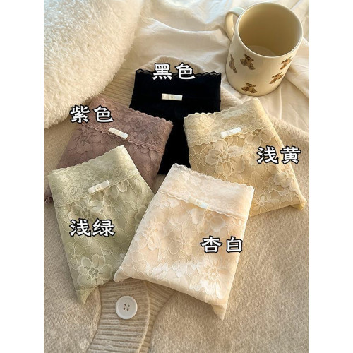 新款內褲女士純欲性感網紗蕾絲舒適中腰桑蠶絲透氣襠少女三角褲夏 新款內褲女士純欲性感網紗蕾絲舒適中腰桑蠶絲透氣襠少女三角褲夏