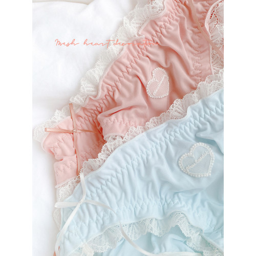 六衹兔子內褲女光滑緞面純棉底襠木耳邊短褲甜美少女風中腰三角褲 六衹兔子內褲女光滑緞面純棉底襠木耳邊短褲甜美少女風中腰三角褲