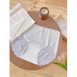 富士鬱金香~無痕內褲女冰絲7A抑菌加長襠甜美女生2025新中腰三角