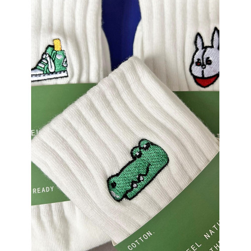 5雙裝襪子男女純棉潮刺綉ins春夏中長筒防臭個性學生運動籃球襪子 5雙裝襪子男女純棉潮刺綉ins春夏中長筒防臭個性學生運動籃球襪子