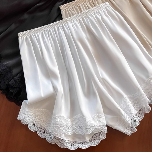 冰絲安全褲女士2025新款夏季防走光薄款家居寬松蕾絲打底短褲睡褲 冰絲安全褲女士2025新款夏季防走光薄款家居寬松蕾絲打底短褲睡褲