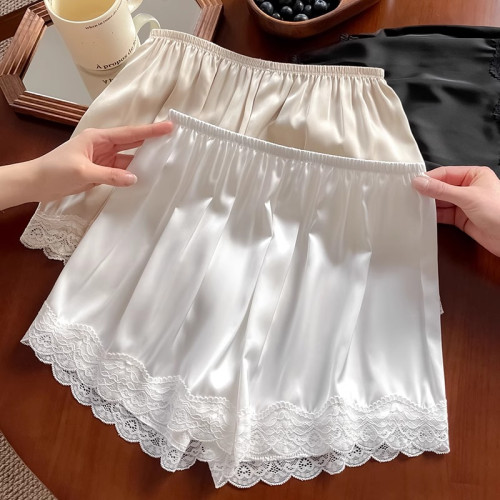 冰絲安全褲女士2025新款夏季防走光薄款家居寬松蕾絲打底短褲睡褲 冰絲安全褲女士2025新款夏季防走光薄款家居寬松蕾絲打底短褲睡褲