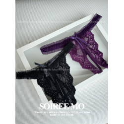 Soiree Mo 給你的性感屁穿上漂亮的小丁字褲 蕾絲免脫丁字褲