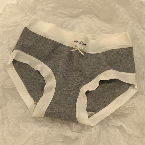 內褲女純棉抗菌襠中腰少女無痕女生透氣日系學生黑白色三角短褲頭 內褲女純棉抗菌襠中腰少女無痕女生透氣日系學生黑白色三角短褲頭