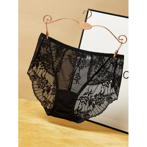 大碼內褲女胖妹妹200斤蕾絲性感網紗超薄透明中腰三角褲純棉襠夏 大碼內褲女胖妹妹200斤蕾絲性感網紗超薄透明中腰三角褲純棉襠夏