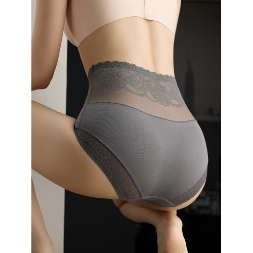高腰蕾絲內褲女士純棉收腹平角性感透明無痕中腰提臀新款三角短褲 高腰蕾絲內褲女士純棉收腹平角性感透明無痕中腰提臀新款三角短褲